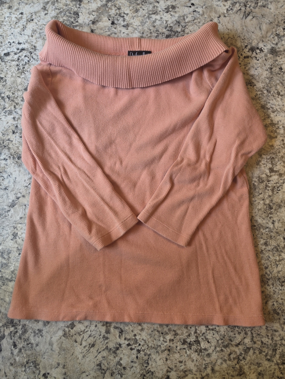 Rafaella Off-the-Shoulder Ribbed Sweater Top - Dusty Pink